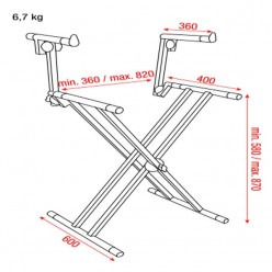Showgear D8361 Keyboard Stand Double Layer MKII